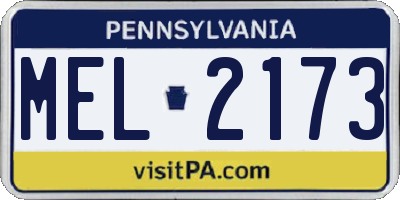 PA license plate MEL2173