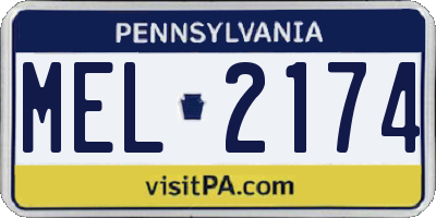 PA license plate MEL2174
