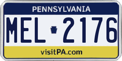 PA license plate MEL2176