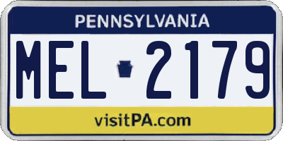 PA license plate MEL2179