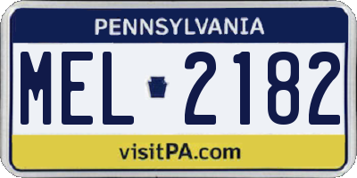 PA license plate MEL2182