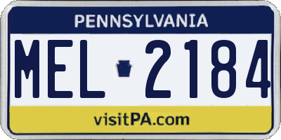 PA license plate MEL2184