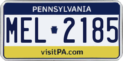 PA license plate MEL2185