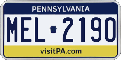 PA license plate MEL2190