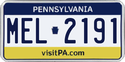 PA license plate MEL2191