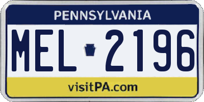PA license plate MEL2196