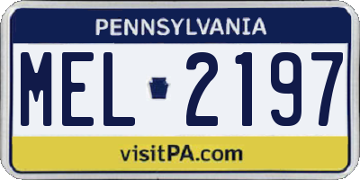PA license plate MEL2197