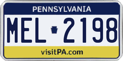 PA license plate MEL2198