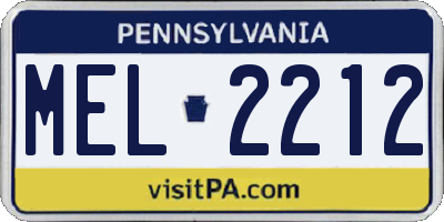 PA license plate MEL2212