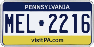 PA license plate MEL2216