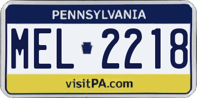 PA license plate MEL2218