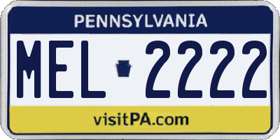 PA license plate MEL2222