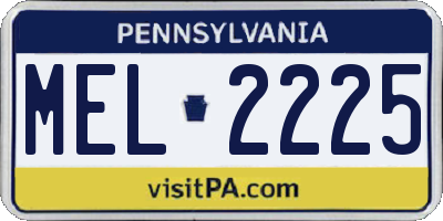 PA license plate MEL2225
