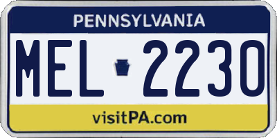 PA license plate MEL2230
