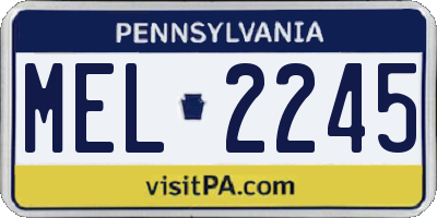 PA license plate MEL2245