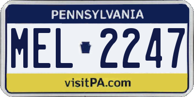 PA license plate MEL2247