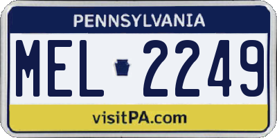 PA license plate MEL2249