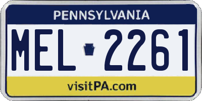 PA license plate MEL2261