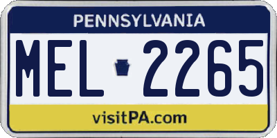 PA license plate MEL2265