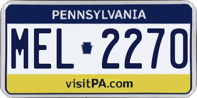 PA license plate MEL2270