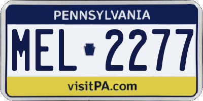 PA license plate MEL2277