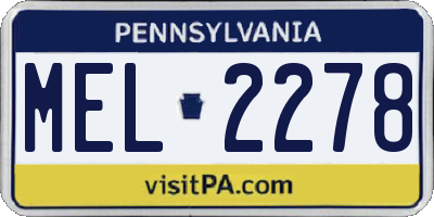 PA license plate MEL2278