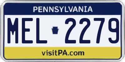 PA license plate MEL2279