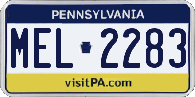 PA license plate MEL2283