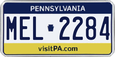 PA license plate MEL2284