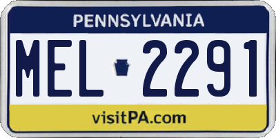 PA license plate MEL2291