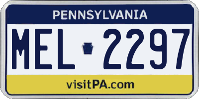 PA license plate MEL2297