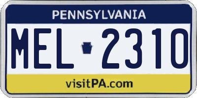 PA license plate MEL2310