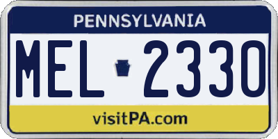 PA license plate MEL2330