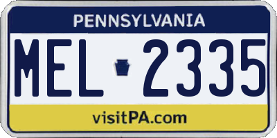 PA license plate MEL2335