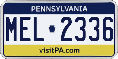 PA license plate MEL2336