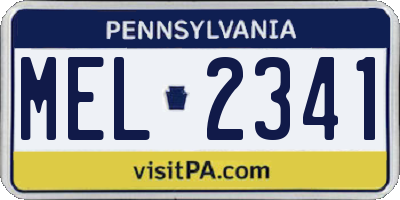 PA license plate MEL2341