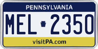 PA license plate MEL2350