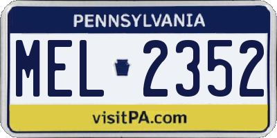 PA license plate MEL2352