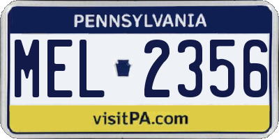 PA license plate MEL2356