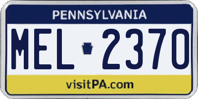 PA license plate MEL2370