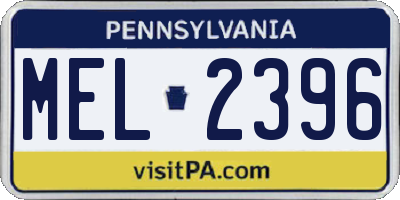 PA license plate MEL2396
