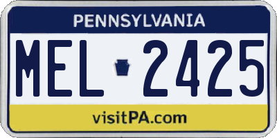 PA license plate MEL2425