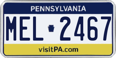 PA license plate MEL2467