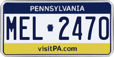 PA license plate MEL2470
