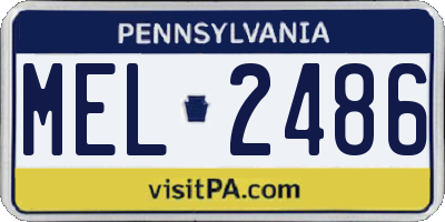 PA license plate MEL2486
