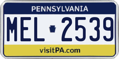 PA license plate MEL2539