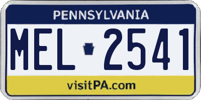 PA license plate MEL2541