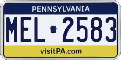PA license plate MEL2583