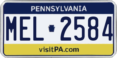 PA license plate MEL2584