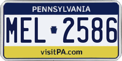 PA license plate MEL2586